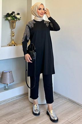 تونیک حجاب مشکی زنانه بافتنی jldkids - کد 857543634