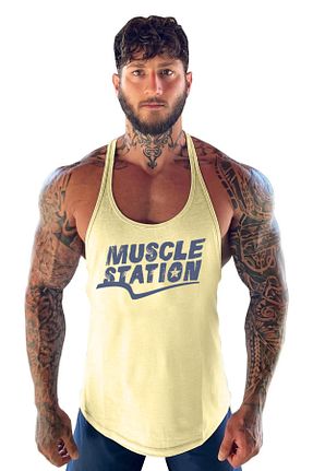 رکابی اسپرت سرمه ای مردانه بافت Muscle Station - کد 707381636