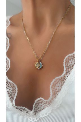 گردنبند جواهر طلائی زنانه روکش طلا Vi store - کد 827774053