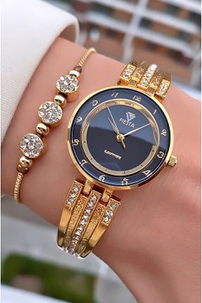ساعت مچی طلائی زنانه 31-35 میلی متر Fiesta - کد 759826992
