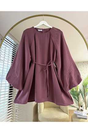 تونیک حجاب زرشکی زنانه پنبه پلی استر ensade - کد 857620492