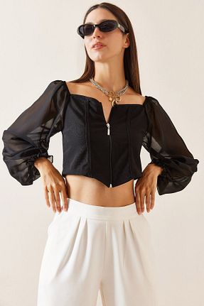 بلوز مشکی زنانه ساده XHAN - کد 857629703
