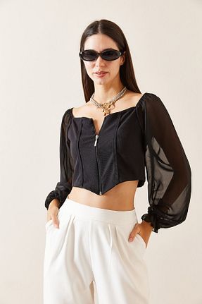 بلوز مشکی زنانه ساده XHAN - کد 857629703