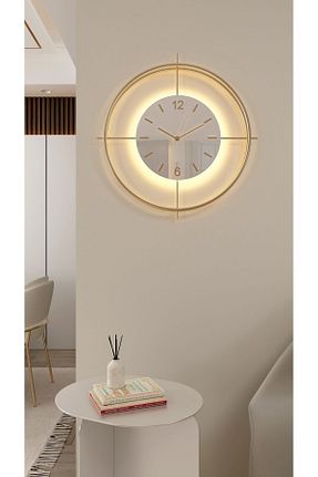 ساعت دیواری طلائی 55 x 55 MetaQuartz Aksesuar - کد 836863784