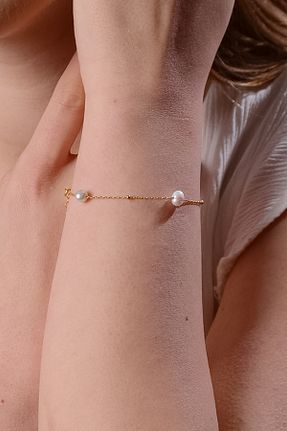 دستبند مروارید سفید مروارید آب شیرین Amberistan - کد 855558481