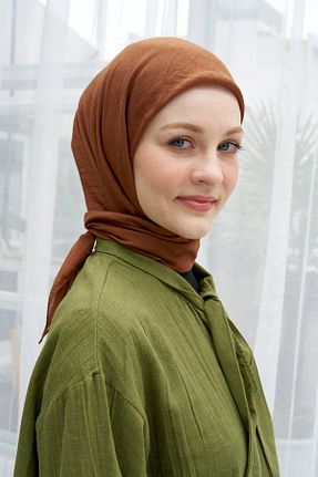 روسری قهوه ای پنبه ای Modakaşmir - کد 855482892