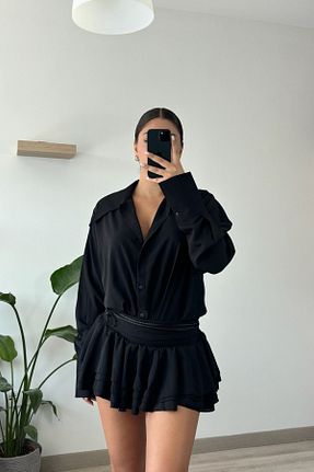 لباس مشکی زنانه بافتنی Hello - کد 857630706
