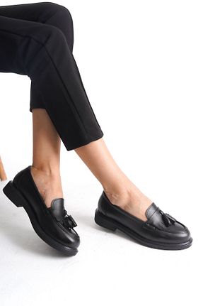 کفش لوفر مشکی زنانه چرم مصنوعی MARSEDO - کد 857652590
