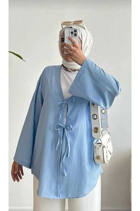 کافتان و کیمونو حجاب آبی زنانه پنبه پلی استر MODA VEDAT - کد 857725867