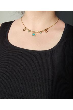 گردنبند استیل ( فولاد ) طلائی زنانه استیل (فولاد) BEGİNSARF - کد 840460281