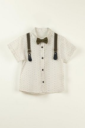 کت و شلوار خاکی بچه گانه یقه کتی LULU Kids - کد 828589272