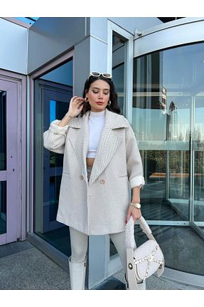پالتو پشمی طوسی زنانه رگولار CurcunaShop - کد 782216711
