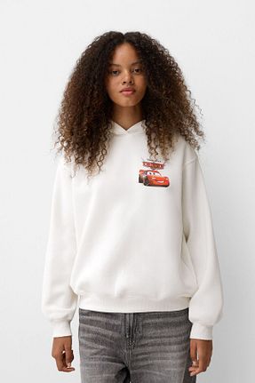 سوئیشرت سفید زنانه ساده Bershka - کد 857863129