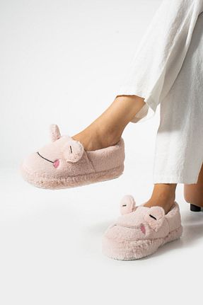 پاندوف صورتی زنانه مخملی Zirve Moda - کد 857891477