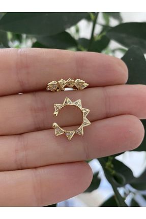 گوشواره غضروفی جواهر طلائی مردانه رودیوم Arescollection - کد 762304480