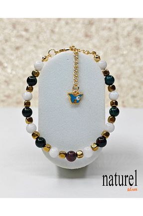 دستبند جواهر رنگی زنانه سنگ طبیعی Naturel Tılsım - کد 340193780