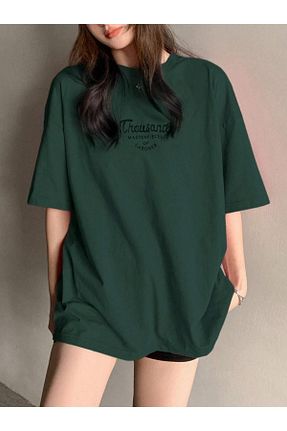 تیشرت سبز زنانه اورسایز Altamira - کد 795583622