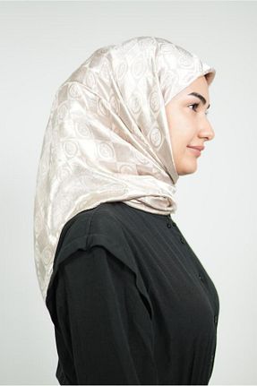 روسری قهوه ای پلی استر LOSYANA - کد 857810191