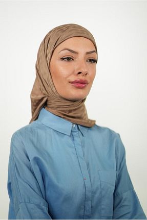 روسری قهوه ای پلی استر LOSYANA - کد 857810103