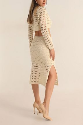 ست بالاتنه و پائین تنه بژ زنانه تریکو Pek Moda - کد 749553985
