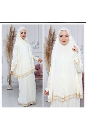 لباس حجاب سفید زنانه Relaxed Kutay Collection - کد 660252377