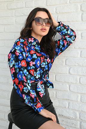 پیراهن سرمه ای زنانه رگولار Koza Butik - کد 734439363