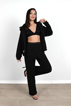 ست گرمکن مشکی زنانه %100 پنبه Koza Butik - کد 784279568