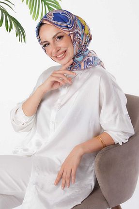 روسری قهوه ای پلی استر TOFİSA - کد 856025579