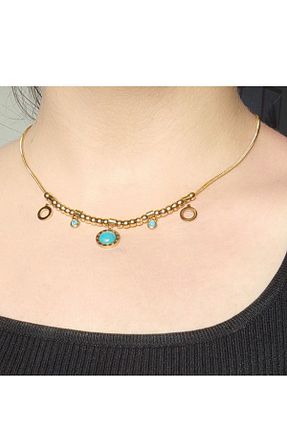 گردنبند استیل ( فولاد ) طلائی زنانه استیل (فولاد) BEGİNSARF - کد 840460281