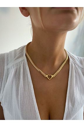 گردنبند استیل ( فولاد ) طلائی زنانه استیل (فولاد) CHARMLUCKY - کد 796762923