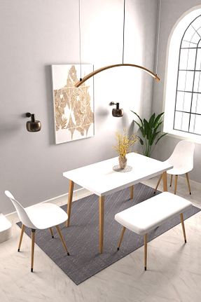 ست میز آشپزخانه سفید چوب VİLİNZE - کد 372581756