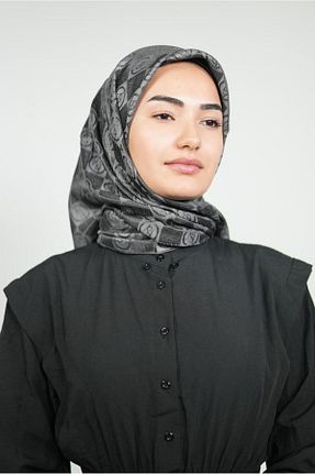 روسری طوسی پلی استر LOSYANA - کد 857810198