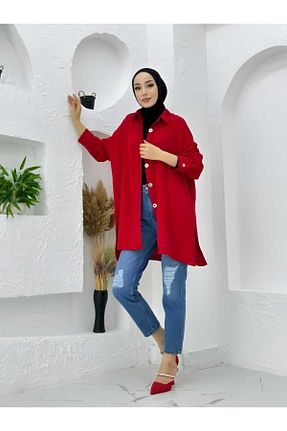 پیراهن حجاب قرمز زنانه سایز بزرگ CNG MODA - کد 857810519