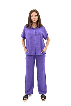 ست بالاتنه و پائین تنه بنفش زنانه بافتنی Koza Butik - کد 835673629