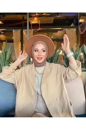شال قهوه ای زنانه ویسکون Elif Butik - کد 857846189