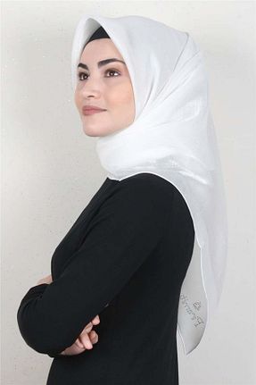 روسری سفید پلی استر PİRAMİT - کد 305367826