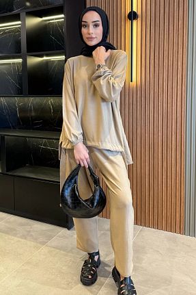 ست بالاتنه و پائین تنه حجاب بژ زنانه رگولار Julude - کد 857904678