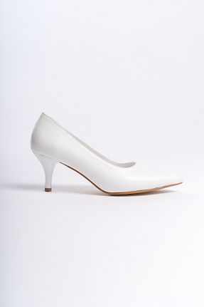 کفش پاشنه بلند کلاسیک سفید زنانه چرم مصنوعی MORIA SHOES - کد 807623248