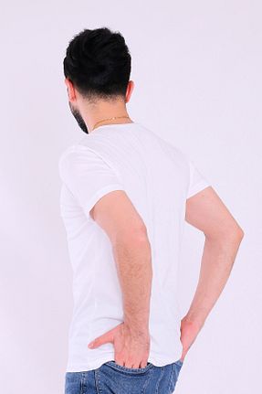 تیشرت سفید مردانه یقه دوچرخه Tshirthane - کد 684785676