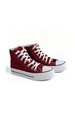 کفش اسنیکر زرشکی زنانه بند دار Melen Shoes - کد 682213602