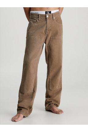 شلوار جین قهوه ای مردانه پاچه ساده Calvin Klein - کد 795267467