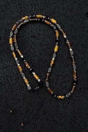 گردنبند جواهر قهوه ای زنانه سنگ طبیعی Seven Art Jewelry - کد 759166114