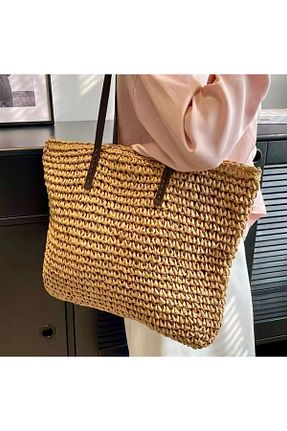 کیف دوشی قهوه ای زنانه حصیر TOPLINE - کد 841894551