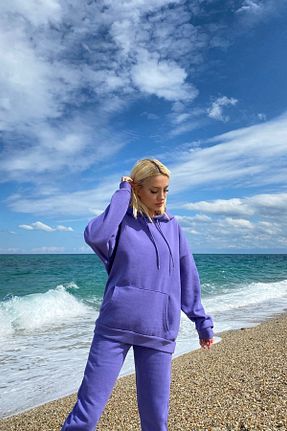 سوئیشرت بنفش زنانه چاپی Genel Markalar - کد 769310899