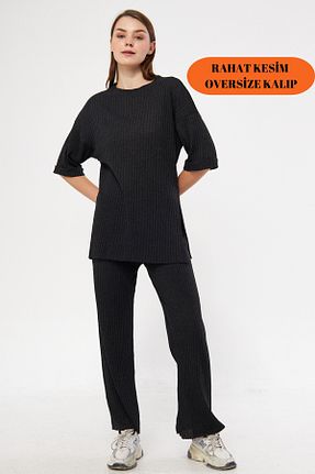 ست لباس راحتی طوسی زنانه ساده Oyga - کد 857530270