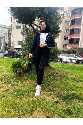 ست گرمکن حجاب مشکی زنانه سایز بزرگ CNG MODA - کد 711005769
