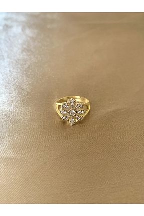 انگشتر نقره طلائی زنانه زیرکن denizden silver - کد 88308457