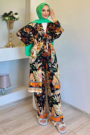 ست بالاتنه و پائین تنه حجاب مشکی زنانه رگولار jldkids - کد 857544130