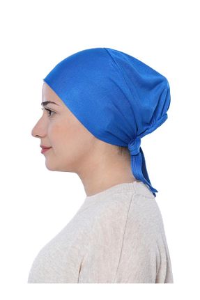 کلاه شنای حجاب آبی زنانه meva asel - کد 834653104