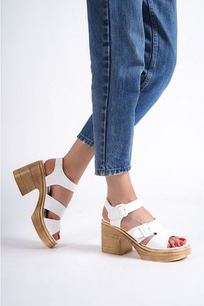 کفش پاشنه بلند پر سفید زنانه پاشنه متوسط (5-9 سانتی متر) Shoesers - کد 719039947